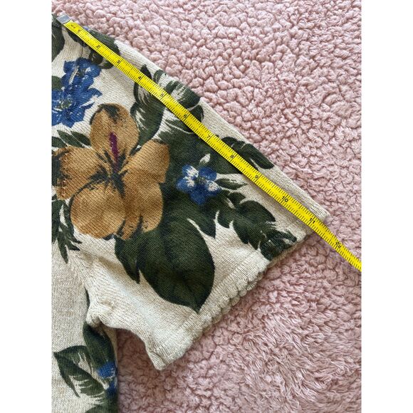 Alfred Dunner Women's Tropical Print Cotton blend size Large Beaded Top - Picture 7 of 8